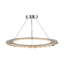 Quasar 42" Wide LED Ring Chandelier with Firenze Crystal