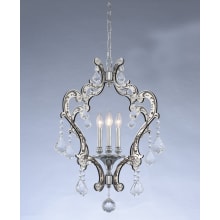 Argento 4 Light 21" Wide Taper Candle Style Chandelier with Firenze Crystal