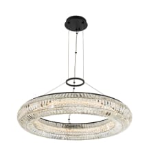 Tamburo 34" Wide LED Crystal Ring Chandelier
