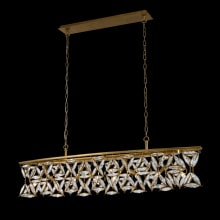 Triangulo 8 Light 60" Wide Crystal Linear Pendant