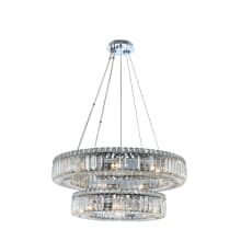 Rondelle 2 Light 26" Wide Ring Chandelier with Firenze Crystal