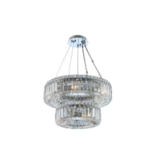Rondelle 2 Light 18" Wide Ring Chandelier with Firenze Crystal