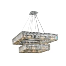 Quadro 2 Light 38" Wide Square Ring Chandelier with Firenze Crystal