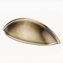 Contemporary Solid Brass 3.5" Center to Center Smooth Shell Cabinet Cup Pull