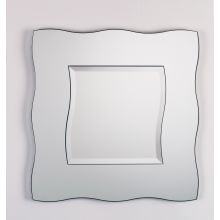 22" Square Frameless Scalloped Edge Bathroom Mirror