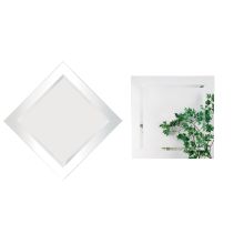 Modern 20" x 20" Frameless Square Vanity Bathroom Powder Room Wall Mirror with Beveled Edge