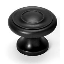 Knobs - 1" Ringed Round Solid Brass Mushroom Cabinet Knob / Drawer Knob