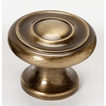 Knobs 1-1/4" Round Ringed Decorative Solid Brass Mushroom Cabinet Knob / Drawer Knob