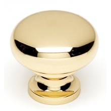 Knobs 1-1/4" Smooth Round Solid Brass Mushroom Cabinet Knob / Drawer Knob