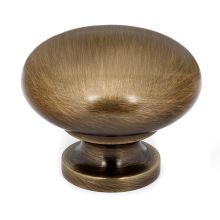 Knobs - 1-1/2" Traditional Smooth Round Solid Brass Mushroom Cabinet Knob / Drawer Knob