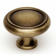 Knobs 1-1/2" Ringed Round Solid Brass Mushroom Cabinet Knob / Drawer Knob