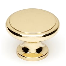 Knobs - 1-1/4" Round Contemporary Solid Brass Mushroom Cabinet Knob / Drawer Knob