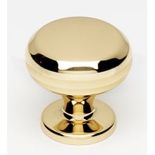 Knobs - 1" Round Beveled Face Solid Brass Mushroom Cabinet Knob / Drawer Knob