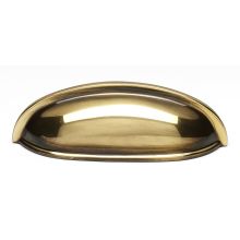 Traditional 3" Center to Center Smooth Shell Cup Solid Brass Cabinet Pull / Drawer Cup Pull