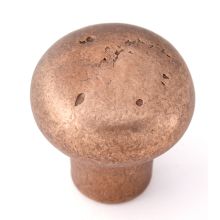 Sierra 1-1/4" Round Distressed Rustic Mushroom Solid Bronze Cabinet Knob / Drawer Knob