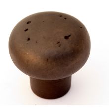 Sierra 1-5/8" Round Distressed Rustic Mushroom Solid Bronze Cabinet Knob / Drawer Knob