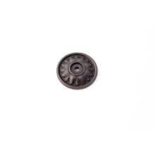 Fiore 1-5/8" Round Solid Brass Embossed Flower Cabinet Knob Backplate