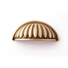 Fiore 3" Center to Center Solid Brass Vintage Shell Cabinet Cup Pull / Drawer Cup Pull