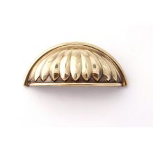 Fiore 3" Center to Center Solid Brass Vintage Shell Cabinet Cup Pull / Drawer Cup Pull