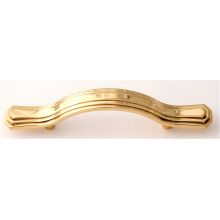 Geometric 3" Center to Center Solid Brass Ridged Arch Bow Cabinet Handle / Drawer Pull
