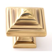 Geometric 1-1/4" Square Pyramid Solid Brass Cabinet Knob / Drawer Knob
