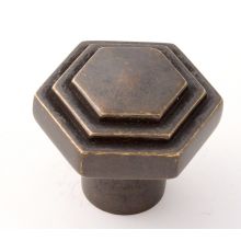 Geometric 1-1/4" Modern Industrial Faceted Solid Brass Cabinet Knob / Drawer Knob