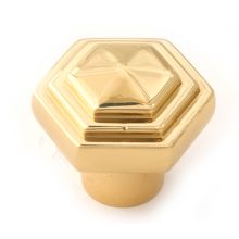 Geometric 1-1/4" Modern Industrial Faceted Solid Brass Cabinet Knob / Drawer Knob