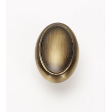 Classic Traditional 1-1/2" Oval Solid Brass Cabinet Knob / Drawer Knob