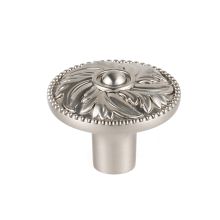 Hickory 1-1/2" Farmhouse Country Embossed Leaves Mushroom Solid Brass Cabinet Knob / Drawer Knob
