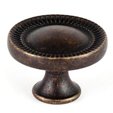 Regal 1-1/4" Traditional Ridged Edge Solid Brass Mushroom Cabinet Knob / Drawer Knob