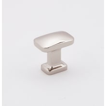 Cloud 1" Solid Brass Modern Convex Rectangle "T" Cabinet Knob / Drawer Knob