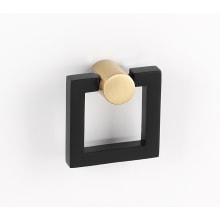 Modern Urban 1-1/2 Inch Wide Square Cabinet Pull Drop Ring with Round Mount