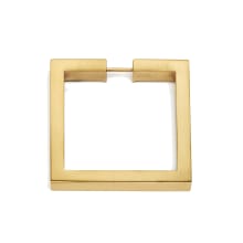 Convertibles 3" Flat Square Solid Brass Cabinet Ring Pull - RING ONLY - No Mount