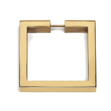 Convertibles Solid Brass 3.5" Flat Square Cabinet Ring Pull - RING ONLY - No Mount