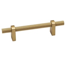 Vita Bella 4" Center to Center Modern Industrial Knurled Bar Cabinet Handle / Drawer Pull with Eye Posts - Made in Italy