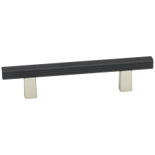 Quadrato 4" Center to Center Modern Grooved Square Cabinet Bar Handle / Drawer Bar Pull - Italy