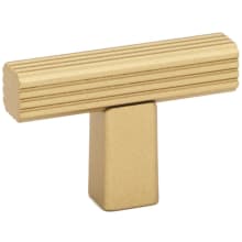 Quadrato 1-3/4" Grooved Square T Bar Cabinet Knob / Drawer Knob - Made in Italy
