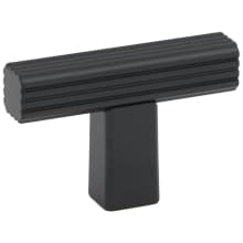 Quadrato 1-3/4" Grooved Square T Bar Cabinet Knob / Drawer Knob - Made in Italy