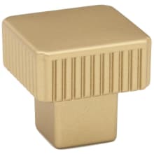 Quadrato 1-1/4" Grooved Square Cabinet Knob / Drawer Knob - Made in Italy