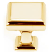 Manhattan 1 Inch Smooth Square Solid Brass Cabinet Knob / Drawer Knob