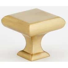 Manhattan 1-1/4" Elegant Smooth Square Solid Brass Cabinet Knob / Drawer Knob
