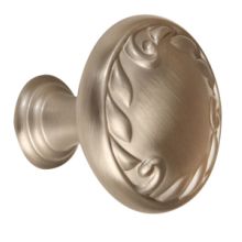 Ornate 1-1/4" Round Scrolled Edge Traditional Mushroom Solid Brass Cabinet Knob / Drawer Knob