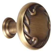 Ornate 1-1/2" Scrolled Edge Elegant Traditional Mushroom Solid Brass Cabinet Knob / Drawer Knob