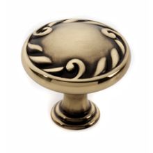 Ornate 1-1/2" Scrolled Edge Elegant Traditional Mushroom Solid Brass Cabinet Knob / Drawer Knob