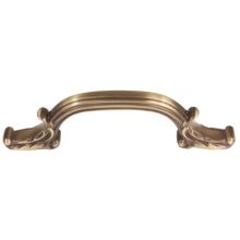 Ornate 4" Center to Center Regal Traditional Arch Bow Solid Brass Cabinet Handle / Drawer Pull