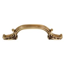 Ornate 4" Center to Center Regal Traditional Arch Bow Solid Brass Cabinet Handle / Drawer Pull