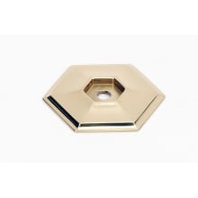Nicole 1-1/2" Geometric Solid Brass 6 Side Cabinet Knob Backplate
