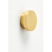 Redondo 1-3/4" Round Flat Disc Modern Mushroom Solid Brass Cabinet Knob / Drawer Knob