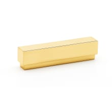 Simplicity 3-1/2" Center to Center Solid Brass Linear Flush Mount Rectangular Cabinet Handle / Drawer Pull