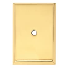 Traditional 1-7/8" Long Solid Brass Rectangular Escutcheon Backplate for Cabinet Knob
